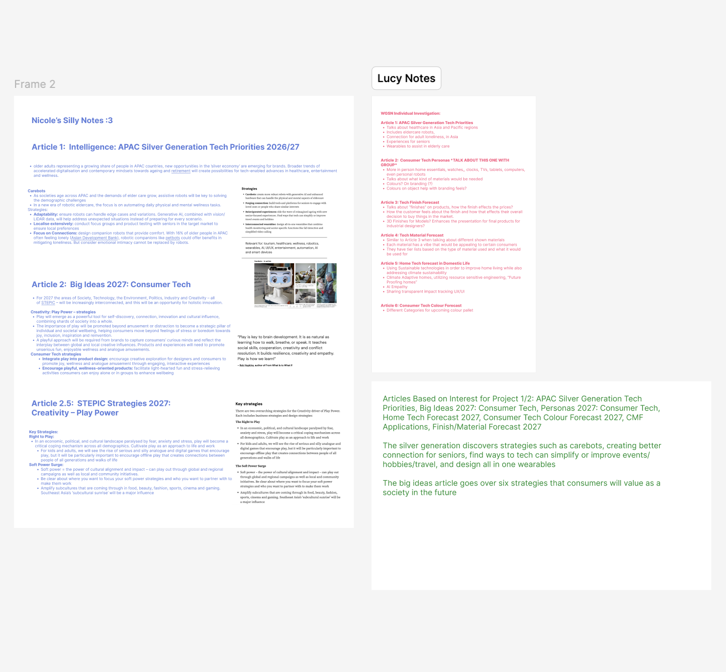 We want to work together as a group for this project. This is a snapshot of our group notes all together.