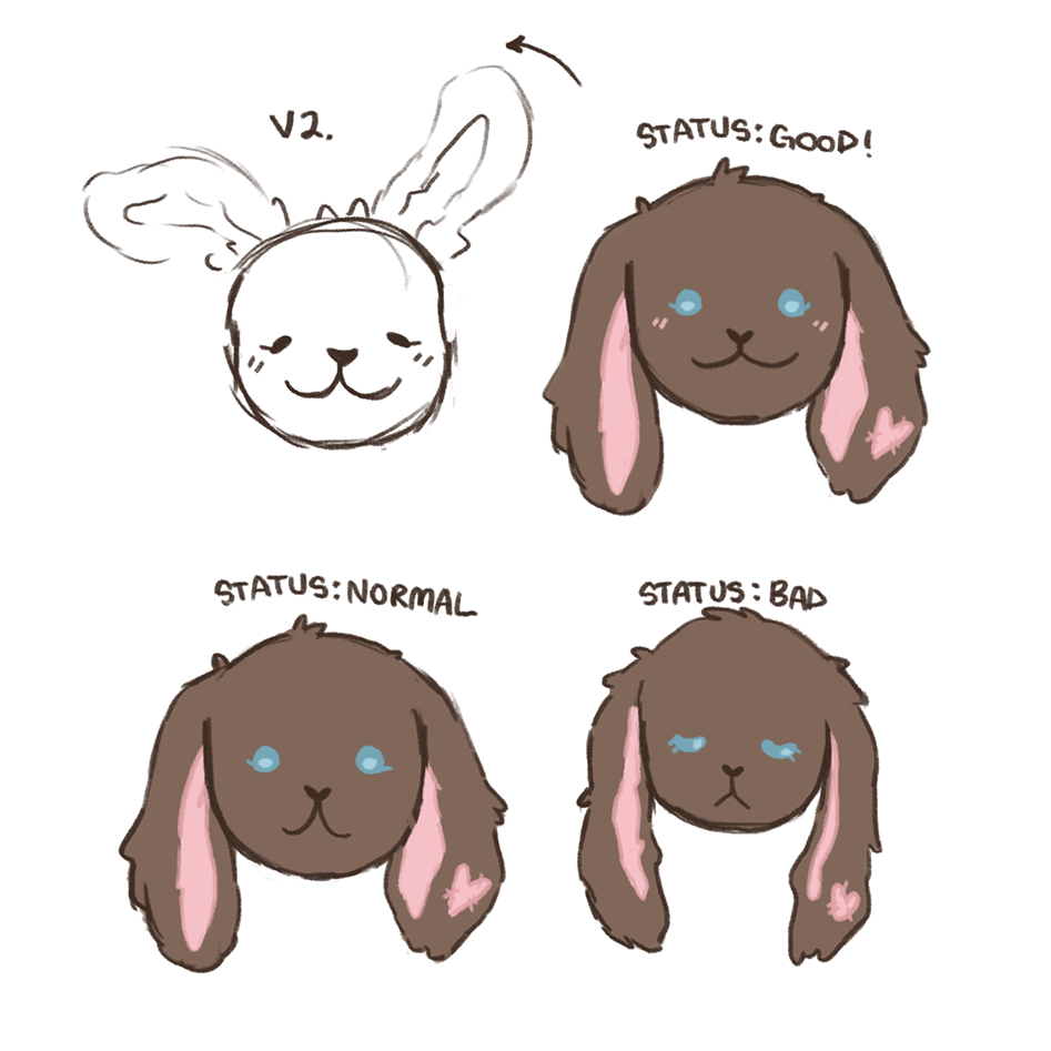 These are the illustrations I created for our wireframes. The idea was to create a indicator of the child's health based on the emotion of the sprite. This gives the doctor, or parent an idea of the general health of their child.